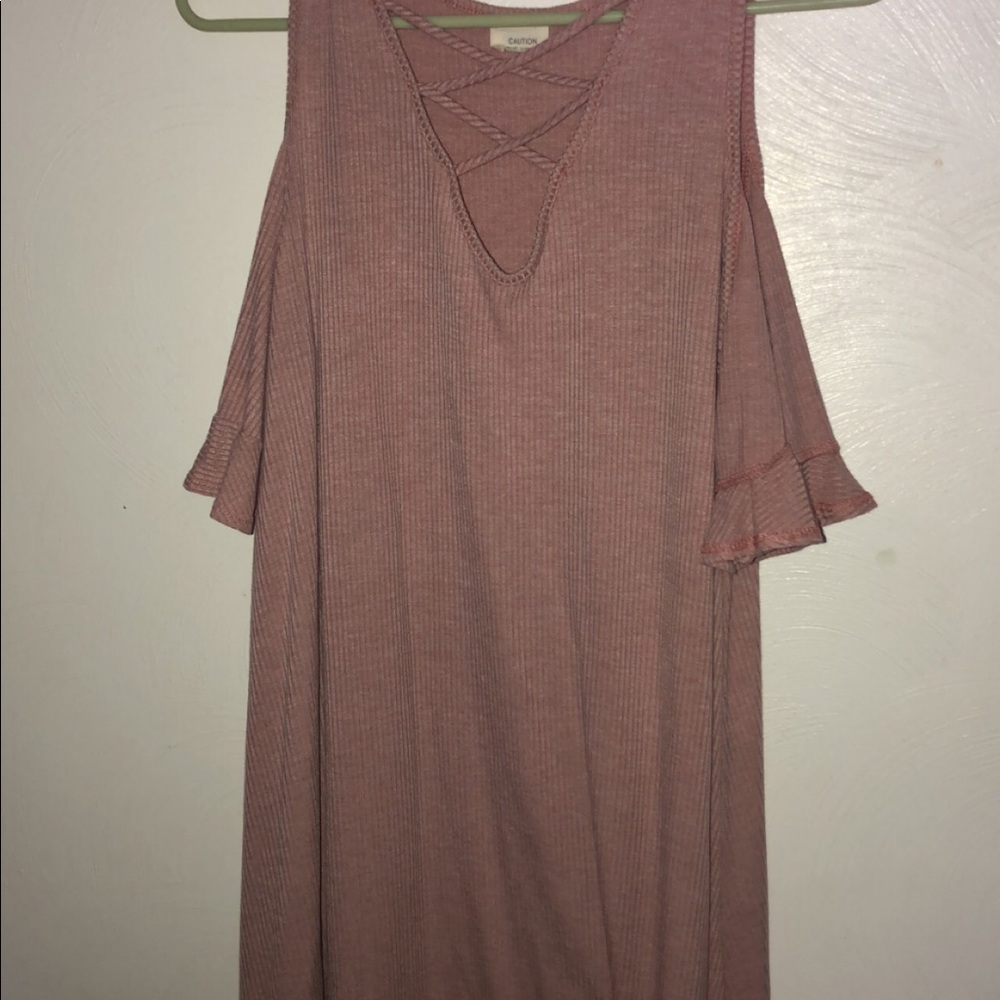 Pink/Salmon Lace-Up Dress